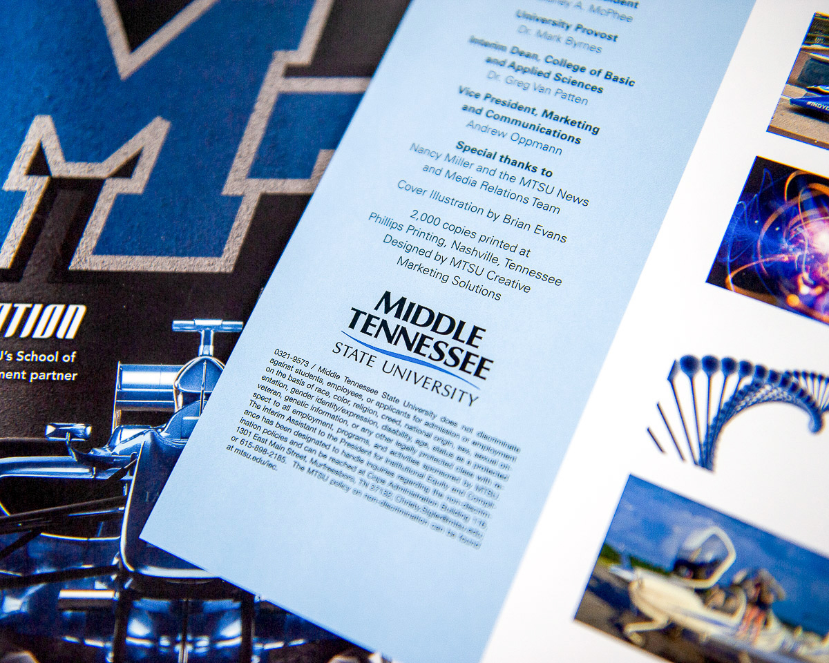 Phillips Printing Portfolio Middle Tennessee State University Innovations Magazine Summer 2021