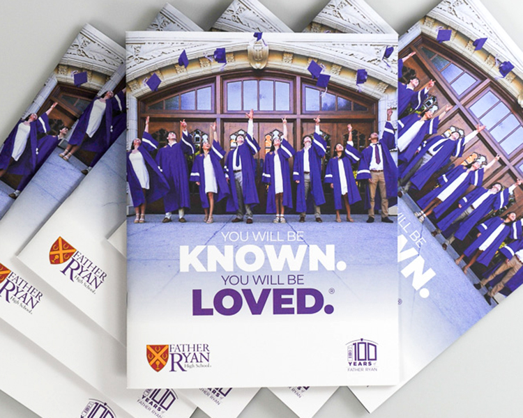 Printed stack of Father Ryan fundraising booklets