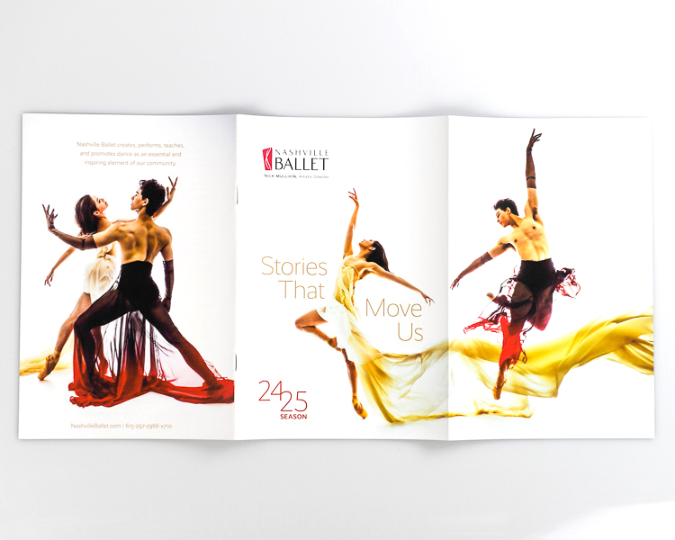 Nashville Ballet tri-fold brochure layout
