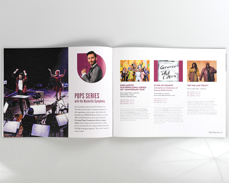 Nashville Symphony Pops Series event guide spread