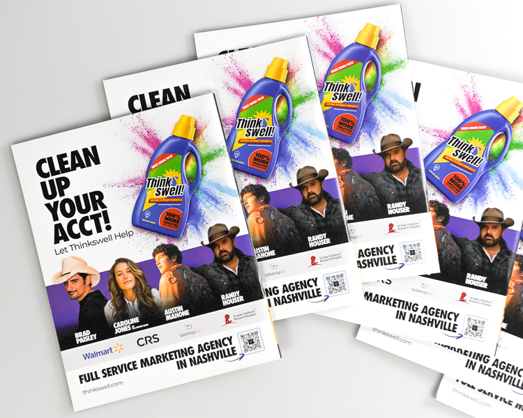 Promotional magazine inserts with QR code advertising